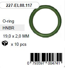 19,0 x 2,0 mm HNBR O-rõngas