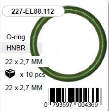 22 x 2,7 mm HNBR O-rõngas