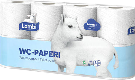WC paber Lambi 3-kordne 8 rulli