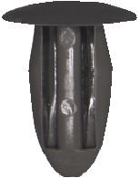 CANONE CLIP Ø 6,2 MM POM GREY. 25Tk.