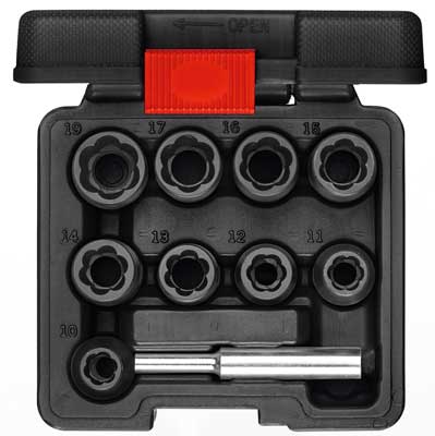 Rikutud poltide/mutrite padrunid 1/2" 10-osa