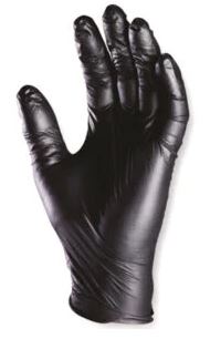 Mustad nitriilkindad puudrita, M, 100 tk pakis