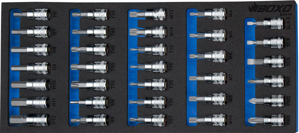 Padrunite kompl. 3/8" Torx/HEX/XZN/PH/Lapik
