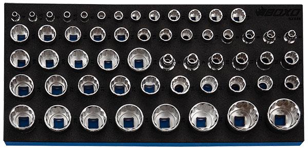 Padrunikomplekt 12-kant, 1/4", 3/8", 1/2"