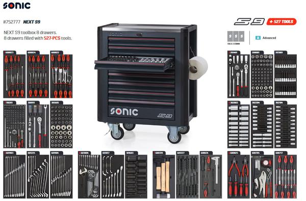 Sonic S9 NEXT tööriistakäru 527 tööriistaga