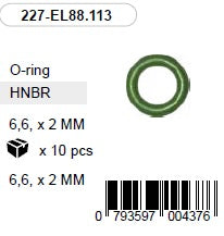 6,6 x 2 mm HNBR O-rõngas