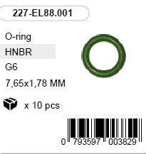 7,65 x 1,78 mm HNBR O-rõngas