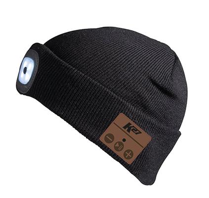 Bluetoothi ja LED-lambiga müts must