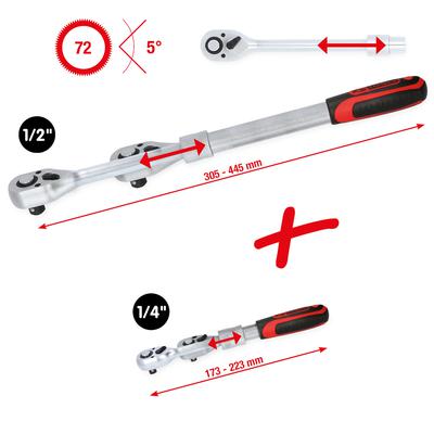 Narre 1/2" + 1/4" teleskoop 72 hammast