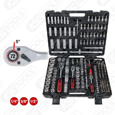 Padrunikomplekt 1/4“ - 3/8" - 1/2" 195-osa