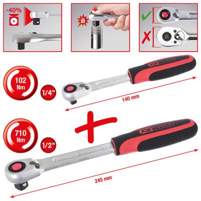 Narre 1/2" + 1/4" , 72-hammast SLIMPOWER