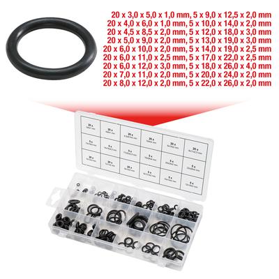 O-rõngaste valik 3-22 mm, 225 tk