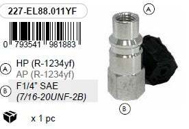 Ballooniadapter HP R-1234yf F1/4"
