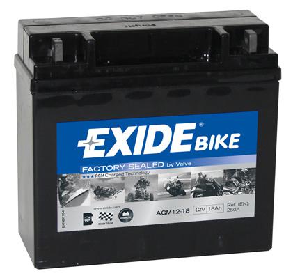 EXIDE 12V AGM 18Ah 190A(EN) 181x77x167 -/+