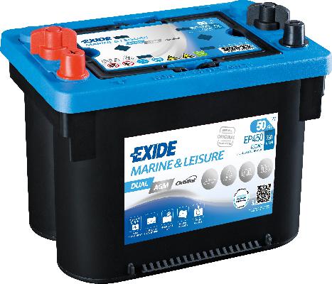 EXIDE 50AH 450A 265X175X206 DUAL AGM