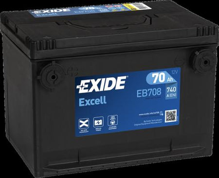 EXIDE 70AH 740A 260X180X186 EXCELL +/-
