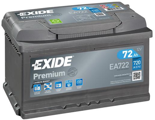 EXIDE 72AH 720A PRE 278X175X175 -/+