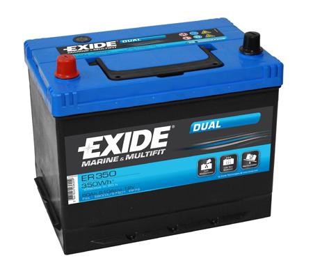 EXIDE 80AH 350A 270X175X225 EXIDE DUAL +/-