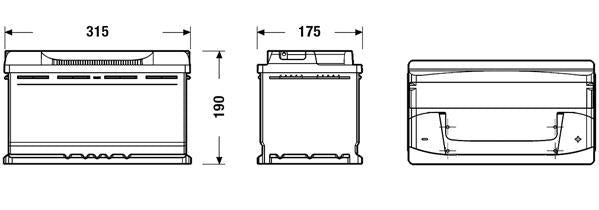 EXIDE 80AH 800A 315X175X190 EXELL