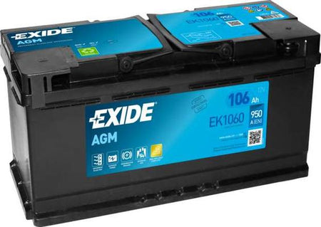 EXIDE AGM 106AH 392X175X190 950A -/+