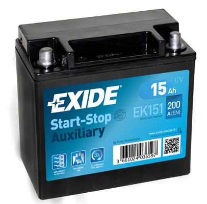 EXIDE AGM 15AH 200A 150X90X145 +-
