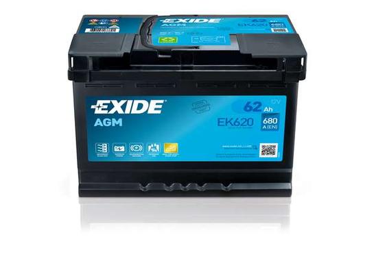 EXIDE AGM 62AH 680AH 242X175X190 -/+