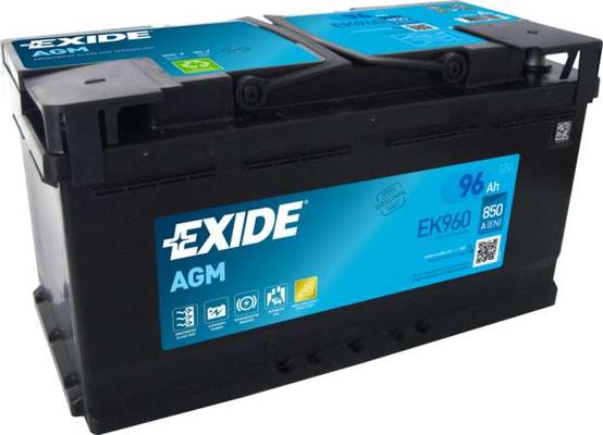 EXIDE AGM 95AH 850A 353X175X190 -/+