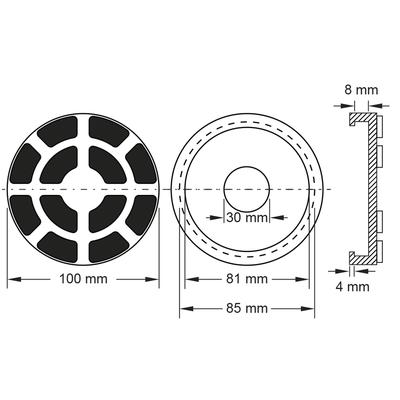 Käpapadi 100x81x14 mm