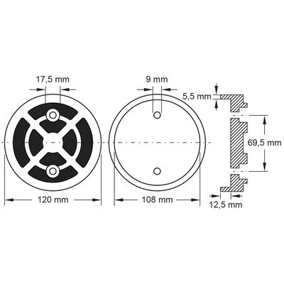 Käpapadi 120x108x32 mm