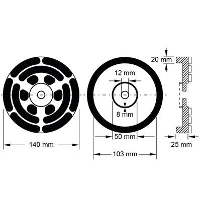 Käpapadi 140x103x25 mm