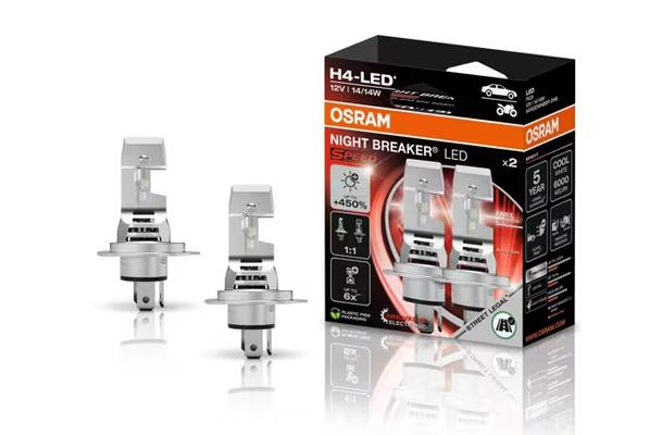 NIGHT BREAKER® LED SPEED H4 +450% 12V 14/14W 1650lm/1000lm 6000K