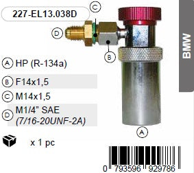 Kiirühendus HP R-134a F1/4" & M1/4"