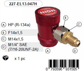 Kiirühendus HP R-134a F14x1,5 & M14x1,5