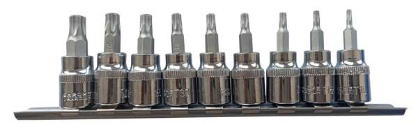 Turva TORX (5 nukiga) komplekt 3/8" TS10-TS50