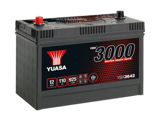 YUASA 12V 110Ah 925A 329X173X240 keskel +/-