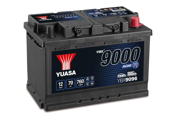 YUASA 12V 70Ah 760A AGM 278X175X190 -/+