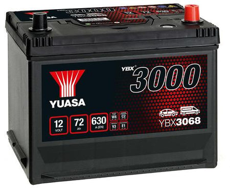 YUASA 12V 72Ah 630A SMF 269X174X223 -/+